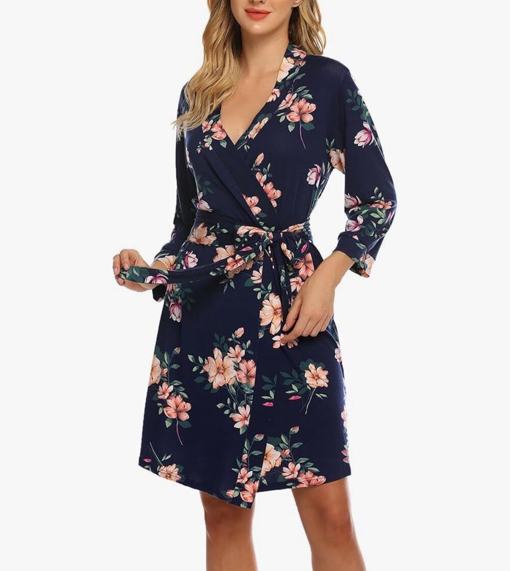 HOTOUCH Women’s Robe Lightweight Short Knit Bathrobe Soft Sleepwear w/Pockets